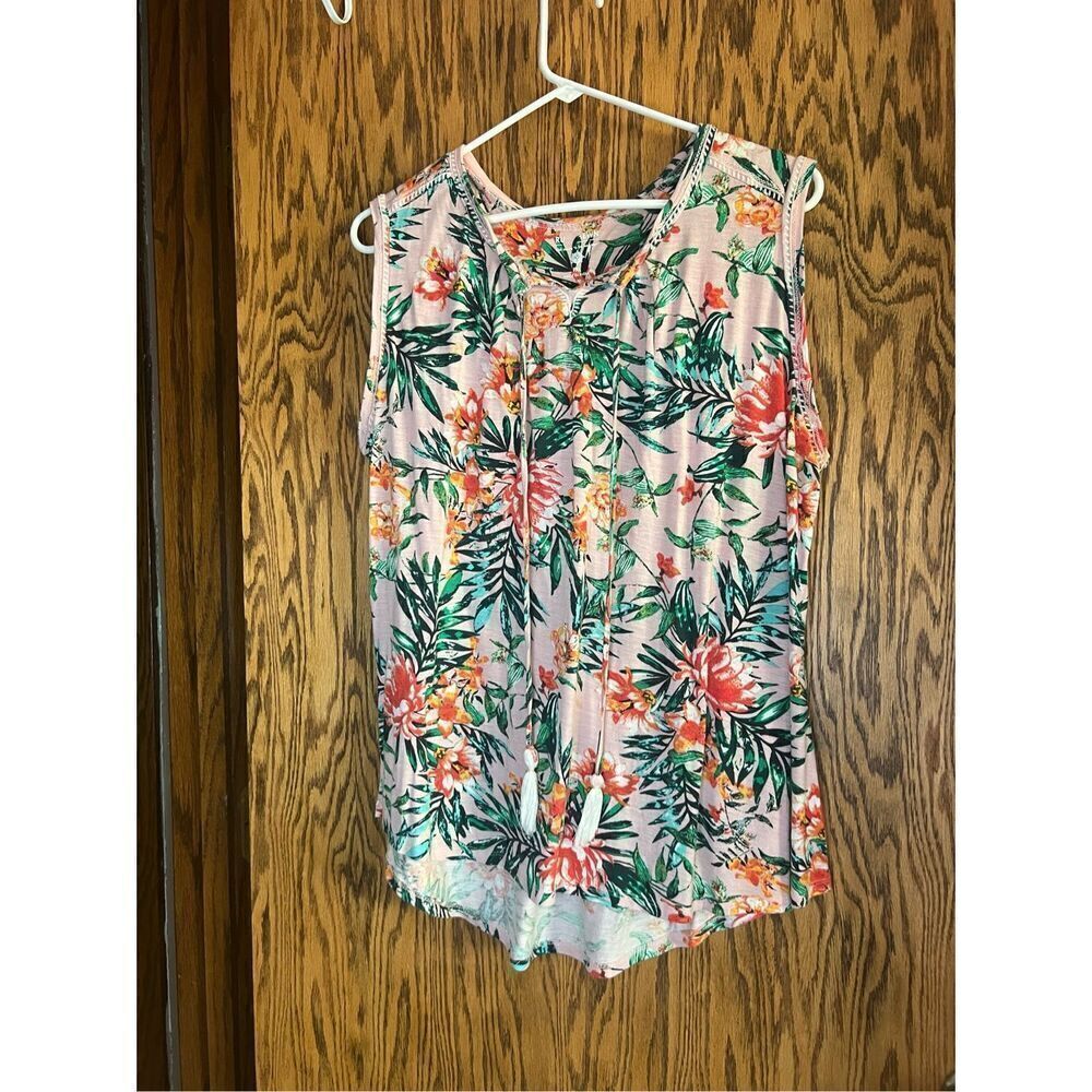 Ruff Hewn Floral Tank Top Woman’s Size PXL Multicolored